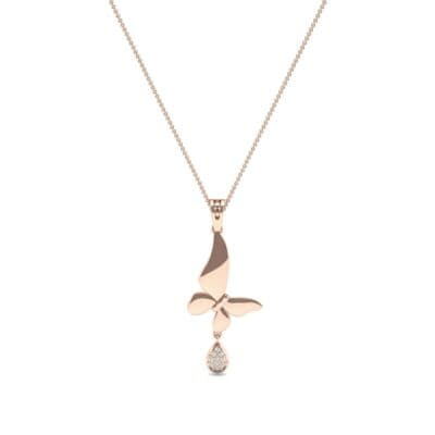 Butterfly Drop Diamond Pendant (0.09 CTW) Perspective View