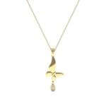 Butterfly Drop Diamond Pendant (0.09 CTW) Perspective View