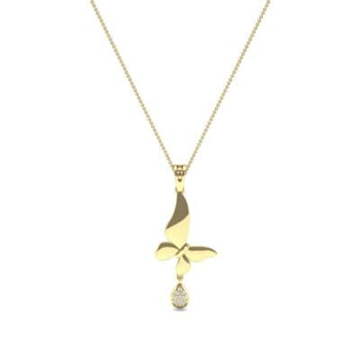 Butterfly Drop Diamond Pendant (0.09 CTW) Perspective View