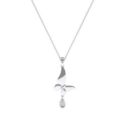 Butterfly Drop Crystal Pendant (0.09 CTW) Perspective View