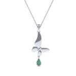 Butterfly Drop Emerald Pendant (0.09 CTW) Top Dynamic View