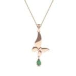 Butterfly Drop Emerald Pendant (0.09 CTW) Top Dynamic View