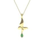 Butterfly Drop Emerald Pendant (0.09 CTW) Top Dynamic View