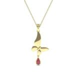 Butterfly Drop Ruby Pendant (0.09 CTW) Top Dynamic View
