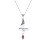 Butterfly Drop Ruby Pendant (0.09 CTW) Top Dynamic View