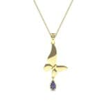 Butterfly Drop Blue Sapphire Pendant (0.09 CTW) Top Dynamic View