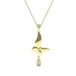 Butterfly Drop Diamond Pendant (0.09 CTW) Top Dynamic View