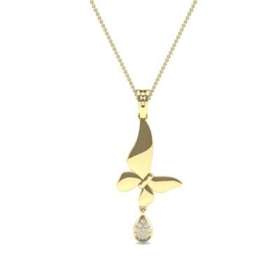 Butterfly Drop Diamond Pendant (0.09 CTW) Top Dynamic View
