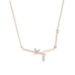 Pave Crossed Bar Diamond Necklace (0.51 CTW) Perspective View