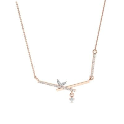 Pave Crossed Bar Diamond Necklace (0.51 CTW) Perspective View
