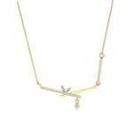 Pave Crossed Bar Diamond Necklace (0.51 CTW) Perspective View