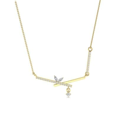 Pave Crossed Bar Diamond Necklace (0.51 CTW) Perspective View