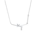 Pave Crossed Bar Diamond Necklace (0.51 CTW) Perspective View