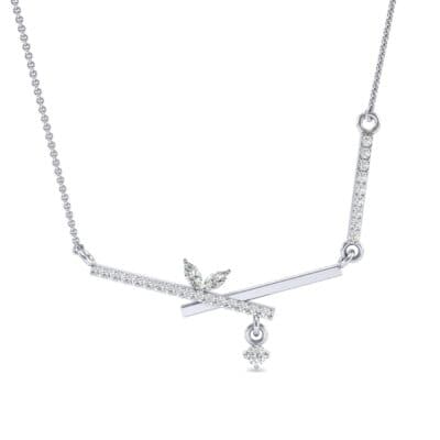 Pave Crossed Bar Diamond Necklace (0.51 CTW) Top Dynamic View