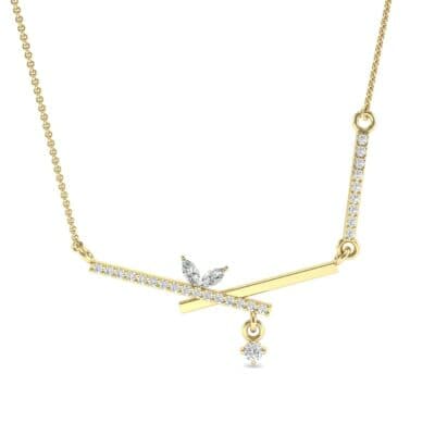 Pave Crossed Bar Diamond Necklace (0.51 CTW) Top Dynamic View