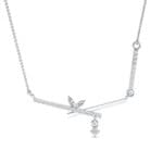 Pave Crossed Bar Crystal Necklace (0.51 CTW) Top Dynamic View