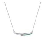 Dot Slash Bar Emerald Necklace (0.13 CTW) Perspective View