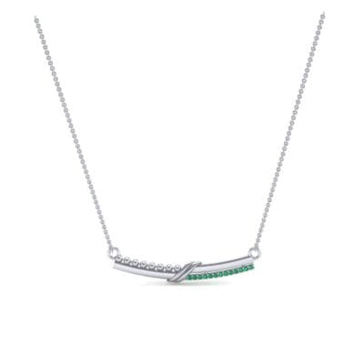 Dot Slash Bar Emerald Necklace (0.13 CTW) Perspective View