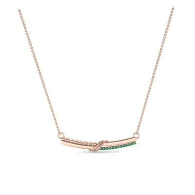 Dot Slash Bar Emerald Necklace (0.13 CTW) Perspective View