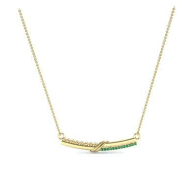Dot Slash Bar Emerald Necklace (0.13 CTW) Perspective View