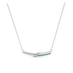 Dot Slash Bar Emerald Necklace (0.13 CTW) Perspective View