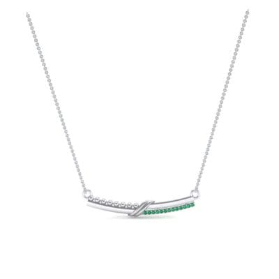Dot Slash Bar Emerald Necklace (0.13 CTW) Perspective View