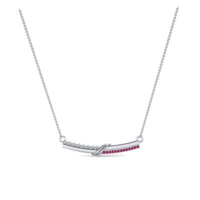 Dot Slash Bar Ruby Necklace (0.13 CTW) Perspective View