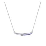 Dot Slash Bar Blue Sapphire Necklace (0.13 CTW) Perspective View