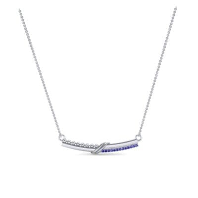 Dot Slash Bar Blue Sapphire Necklace (0.13 CTW) Perspective View