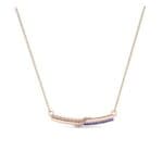 Dot Slash Bar Blue Sapphire Necklace (0.13 CTW) Perspective View