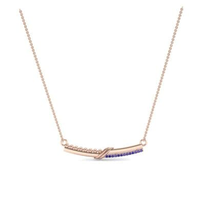 Dot Slash Bar Blue Sapphire Necklace (0.13 CTW) Perspective View