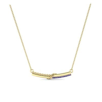 Dot Slash Bar Blue Sapphire Necklace (0.13 CTW) Perspective View