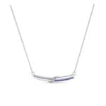 Dot Slash Bar Blue Sapphire Necklace (0.13 CTW) Perspective View