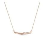 Dot Slash Bar Diamond Necklace (0.13 CTW) Perspective View