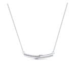 Dot Slash Bar Crystal Necklace (0.13 CTW) Perspective View
