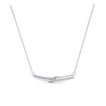 Dot Slash Bar Diamond Necklace (0.13 CTW) Perspective View