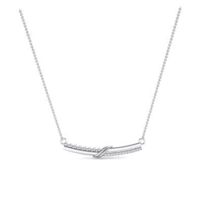 Dot Slash Bar Crystal Necklace (0.13 CTW) Perspective View