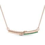 Dot Slash Bar Emerald Necklace (0.13 CTW) Top Dynamic View