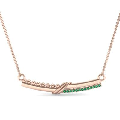 Dot Slash Bar Emerald Necklace (0.13 CTW) Top Dynamic View