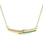 Dot Slash Bar Emerald Necklace (0.13 CTW) Top Dynamic View