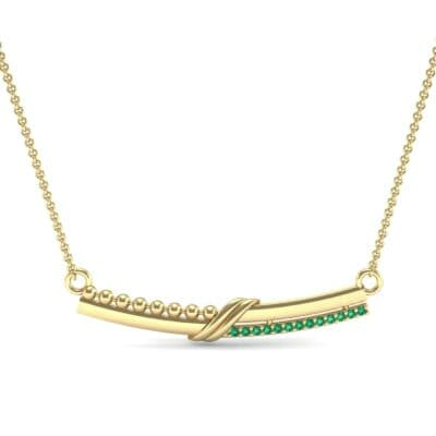 Dot Slash Bar Emerald Necklace (0.13 CTW) Top Dynamic View