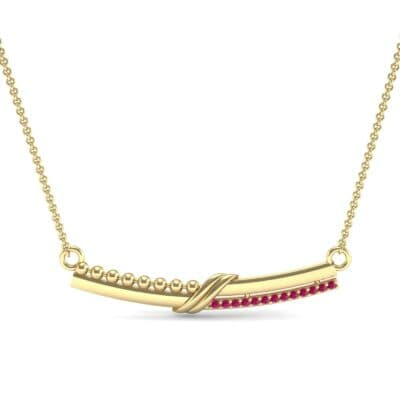 Dot Slash Bar Ruby Necklace (0.13 CTW) Top Dynamic View