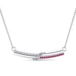 Dot Slash Bar Ruby Necklace (0.13 CTW) Top Dynamic View