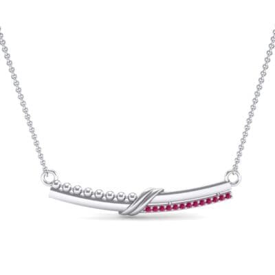 Dot Slash Bar Ruby Necklace (0.13 CTW) Top Dynamic View