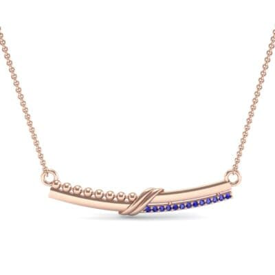 Dot Slash Bar Blue Sapphire Necklace (0.13 CTW) Top Dynamic View
