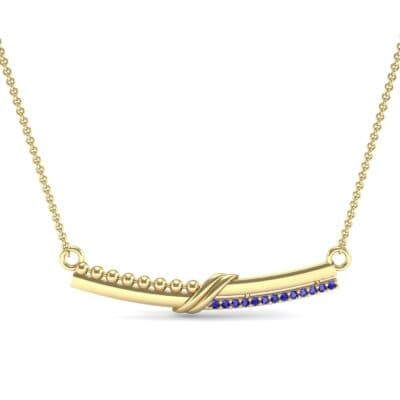 Dot Slash Bar Blue Sapphire Necklace (0.13 CTW) Top Dynamic View