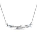 Dot Slash Bar Diamond Necklace (0.13 CTW) Top Dynamic View