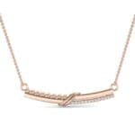 Dot Slash Bar Diamond Necklace (0.13 CTW) Top Dynamic View