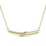 Dot Slash Bar Diamond Necklace (0.13 CTW) Top Dynamic View