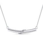Dot Slash Bar Diamond Necklace (0.13 CTW) Top Dynamic View